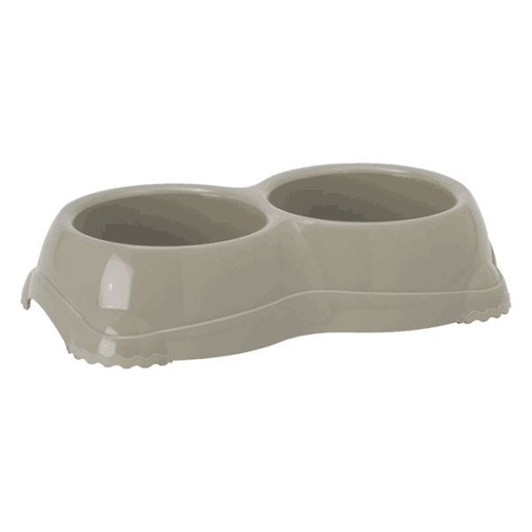 MODERNA Double smarty bowl dupla posuda siva
