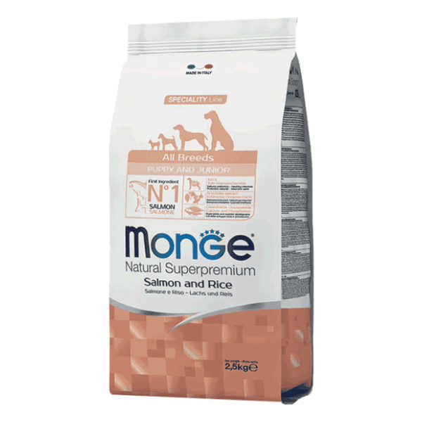 MONGE All breeds puppy and junior losos i pirinač 800g
