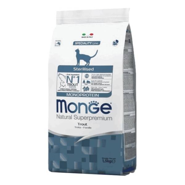 MONGE Cat sterilised monoprotein hrana za mačke pastrmka 400g