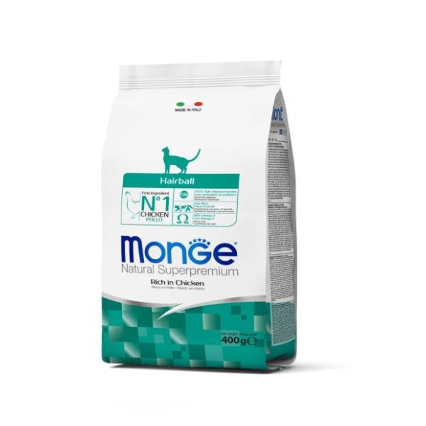 MONGE Hairball hrana za mačke piletina 400g