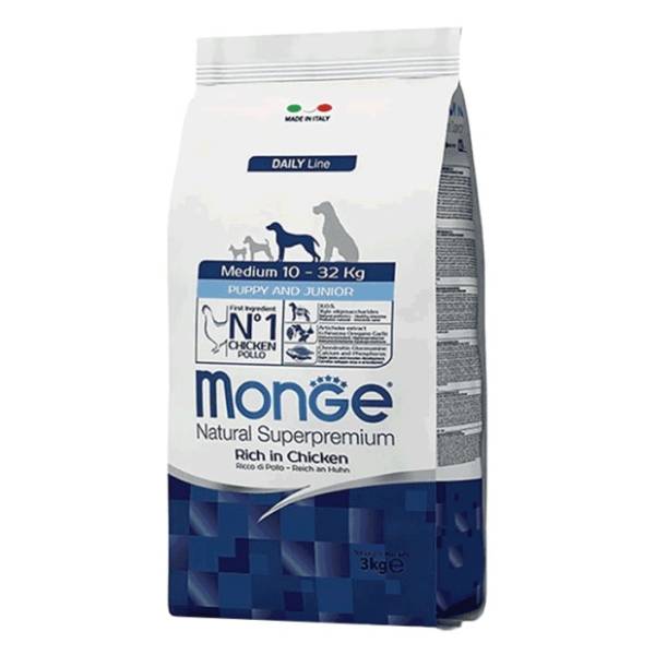 MONGE Medium puppy & junior hrana za pse piletina 800g