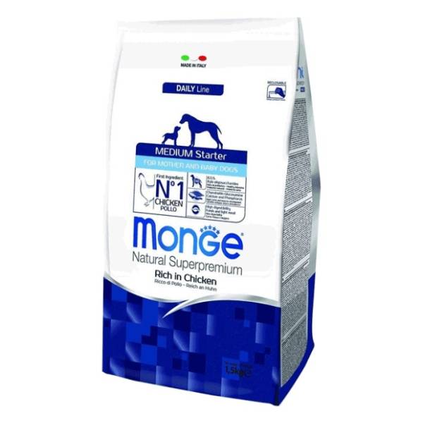 MONGE Medium starter hrana za pse tokom dojenja piletina 1,5kg
