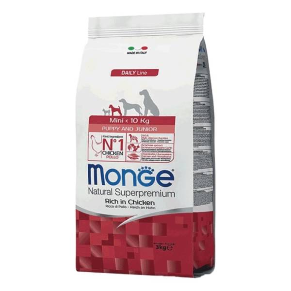 MONGE Mini puppy and junior hrana za pse piletina 800g