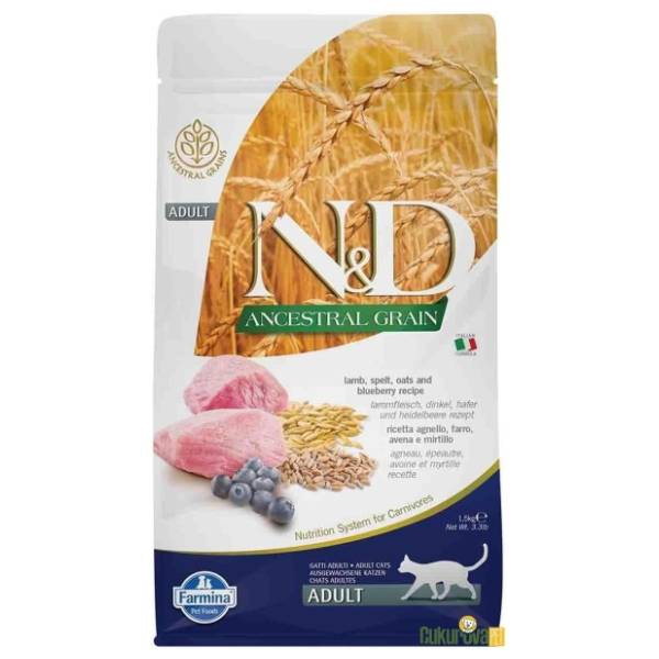 N&D Ancestral grain hrana za mačke jagnjetina borovnica 1,5kg