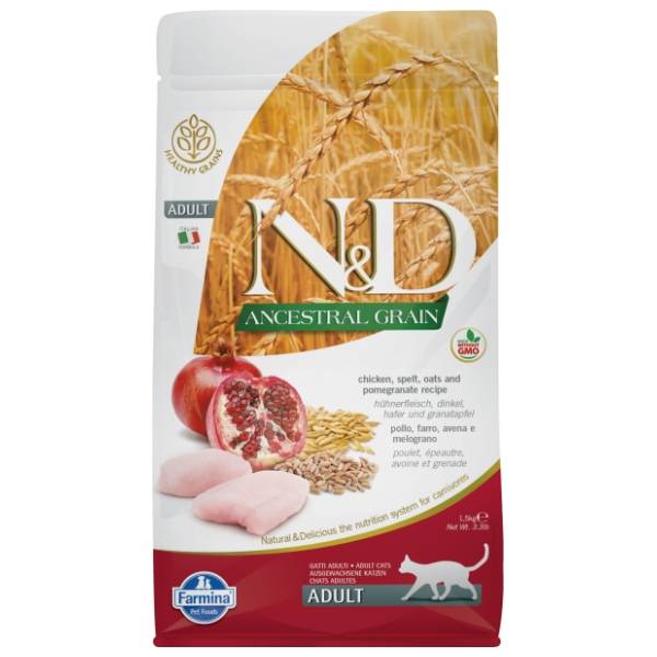 N&D Ancestral grain hrana za odrasle mačke piletina nar 1,5kg