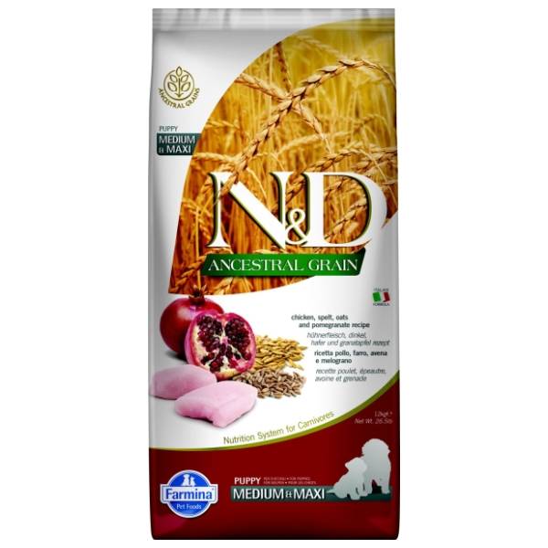 N&D Ancestral grain medium puppy piletina i nar 12kg