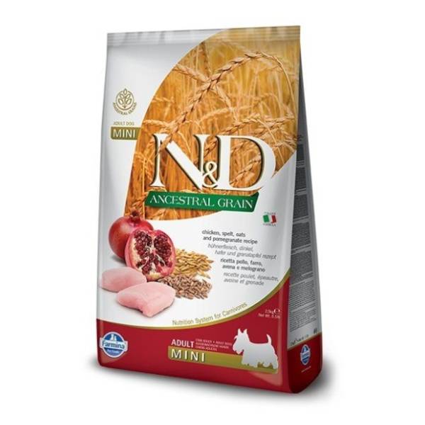 N&D Ancestral grain mini adult hrana za pse piletina nar 7kg