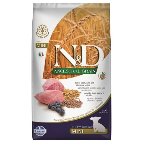 N&D Ancestral grain mini puppy jagnjetina borovnica 2,5kg