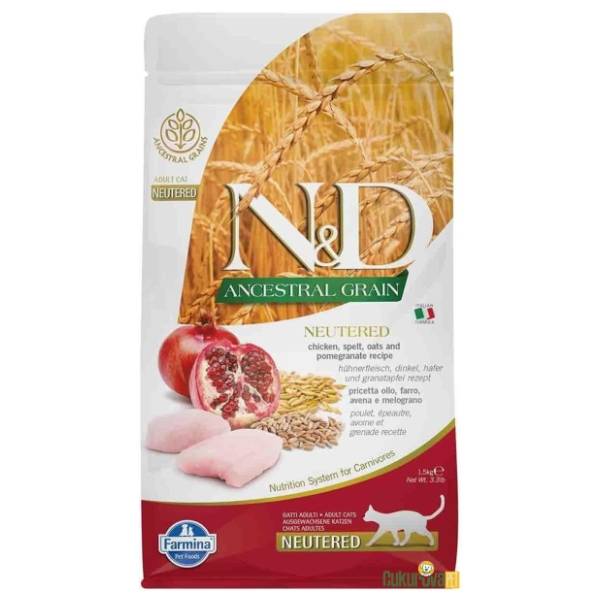 N&D Low grain hrana za sterilisane mačke piletina i nar 1,5kg