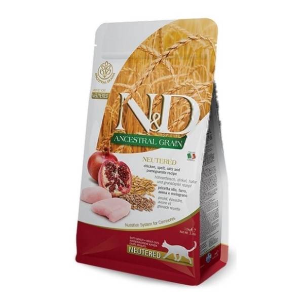 N&D Low grain hrana za sterilisane mačke piletina nar 300g