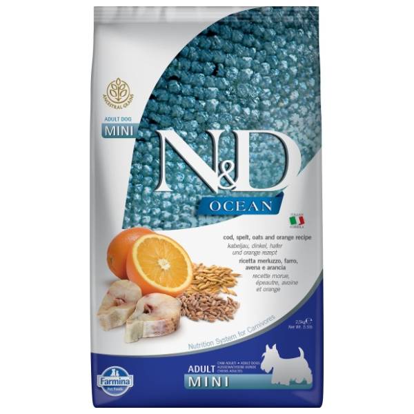 N&D Low grain mini adult hrana za pse pomorandža bakalar 7kg