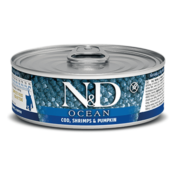 N&D Ocean kitten hrana za mačke bundeva i bakalar 80g