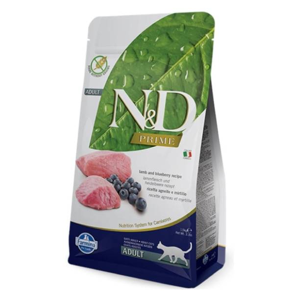 N&D Prime hrana za odrasle mačke jagnjetina i borovnica 10kg