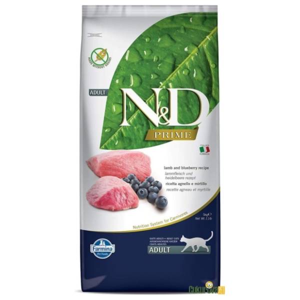N&D Prime hrana za odrasle mačke jagnjetina i borovnica 5kg
