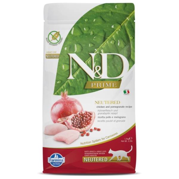 N&D Prime Hrana za sterilisane mačke piletina i nar 1,5kg