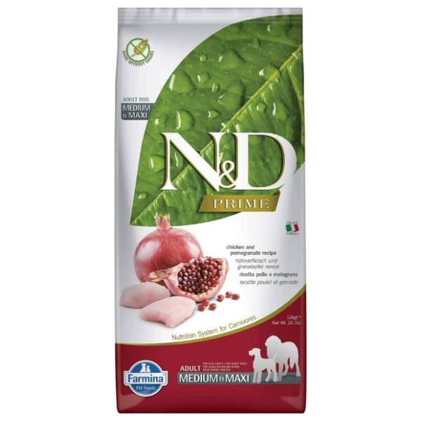 N&D Prime medium maxi adult hrana za pse piletina nar 12kg