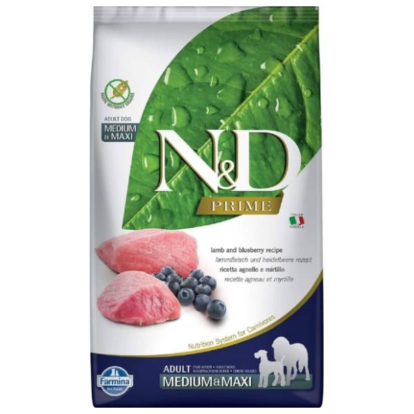 N&D Prime medium maxi adult jagnjetina i borovnica 12kg