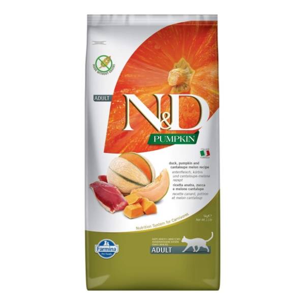 N&D Pumpkin hrana za odrasle mačke bundeva i pačetina 5kg
