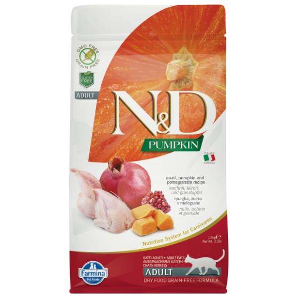 N&D Pumpkin hrana za odrasle mačke bundeva i prepelica 1,5kg