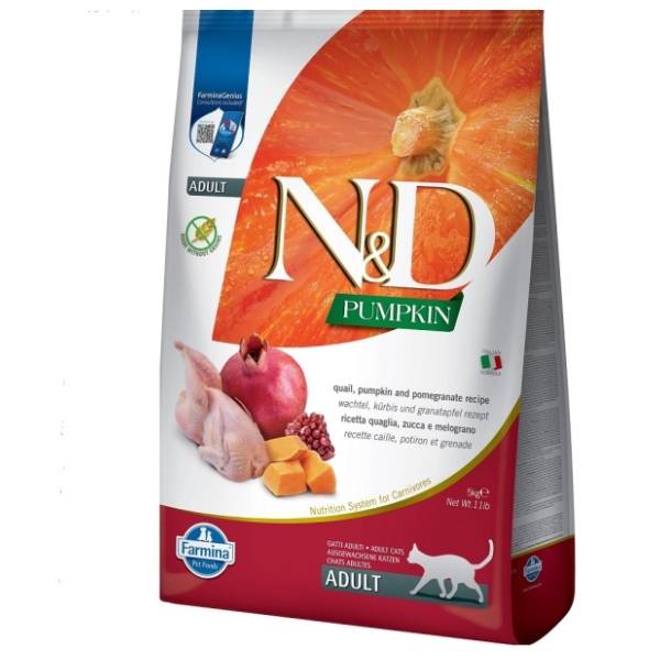 N&D Pumpkin hrana za odrasle mačke bundeva i prepelica 5kg