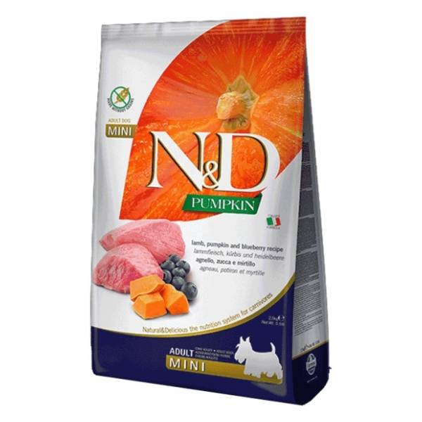 N&D Pumpkin mini adult hrana za pse jagnjetina borovnica 2,5kg