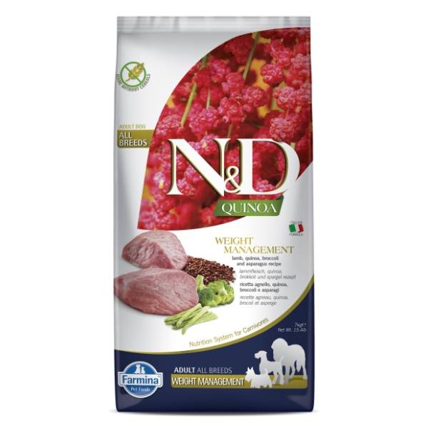 N&D Quinoa medium maxi weight jagnjetina brokoli i špargla 7kg