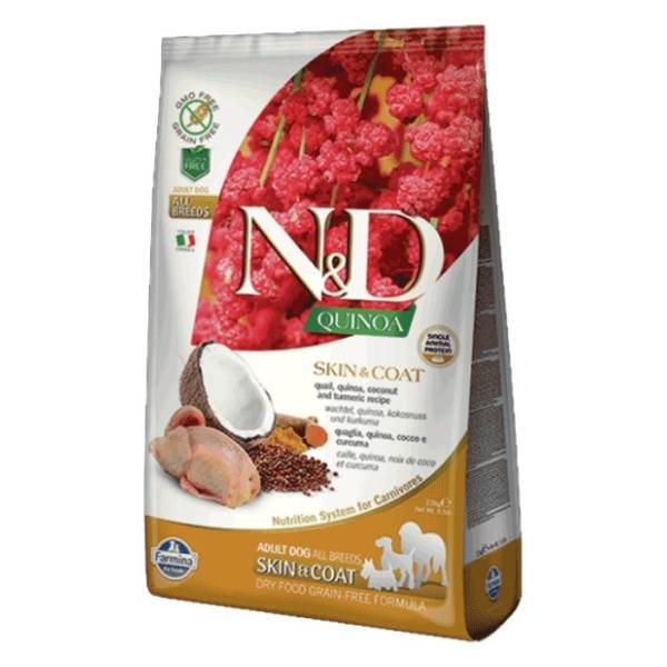 N&D Quinoa skin & coat prepelica kokos i kurkuma 2,5kg