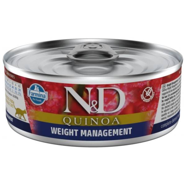 N&D Quinoa weight management hrana za mačke jagnjetina 80g