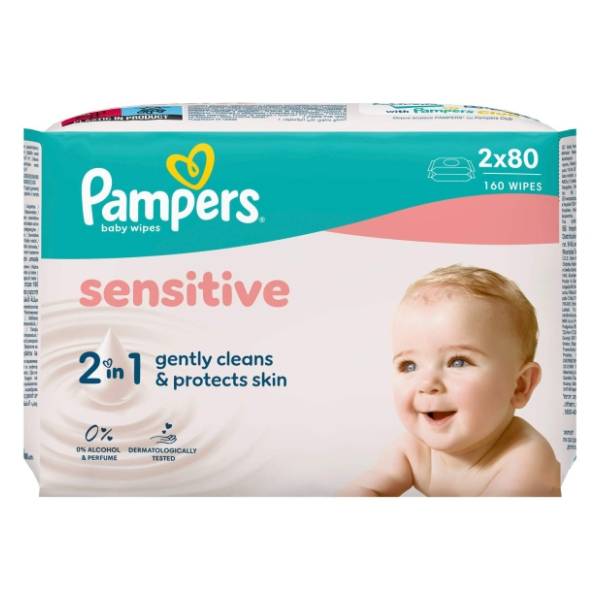 Vlažne maramice PAMPERS sensitive 2x80kom