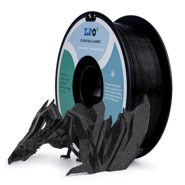 ZIRO Glitter Twinkling PLA 1,75 mm Black 3D filament