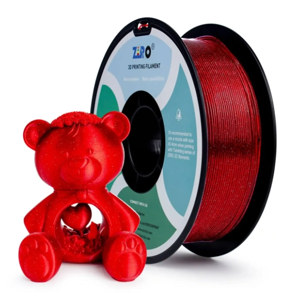 ZIRO Glitter Twinkling PLA 1,75 mm Bright Red 3D filament