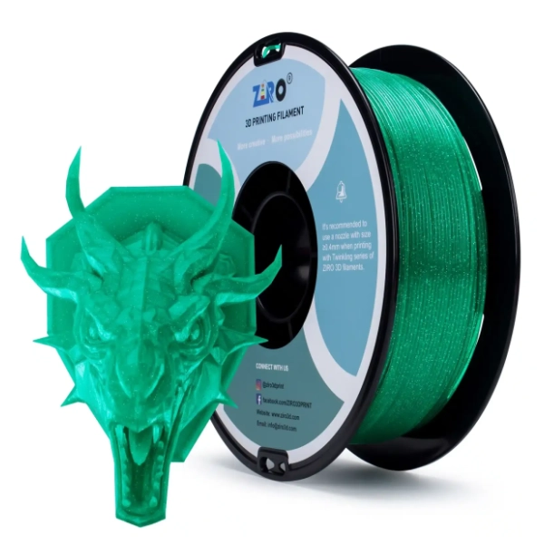 ZIRO Glitter Twinkling PLA 1,75 mm Green 3D filament