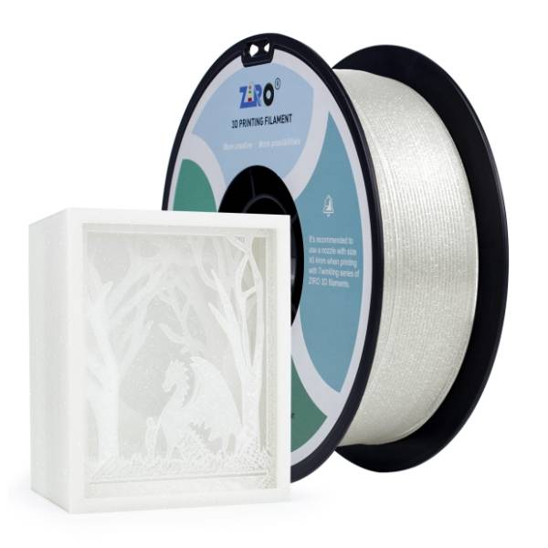 ZIRO Glitter Twinkling PLA 1,75 mm Transparent 3D filament