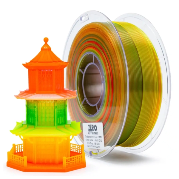 ZIRO Gradient Translucent PLA 1,75 mm Crystal Nectar 3D filament