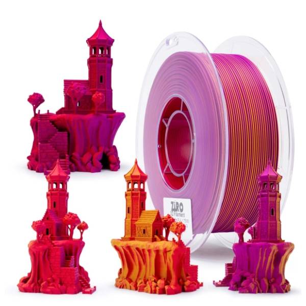 ZIRO Tri-Color Matte PLA 1,75 mm Afterglow 3D filament