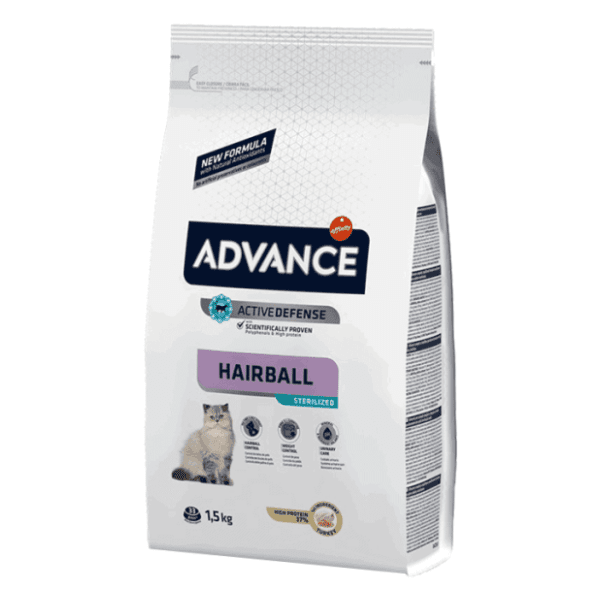 ADVANCE Hairball hrana za mačke ćuretina i pirinač 1,5kg