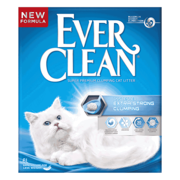 EVERCLEAN Extra strong unscented posip za dve mačke 10l
