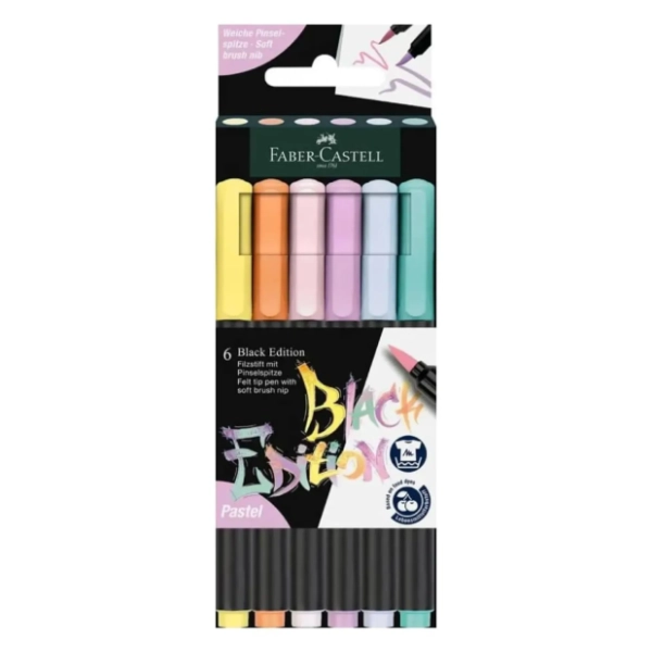 Flomasteri FABER CASTELL black edition pastel 6kom