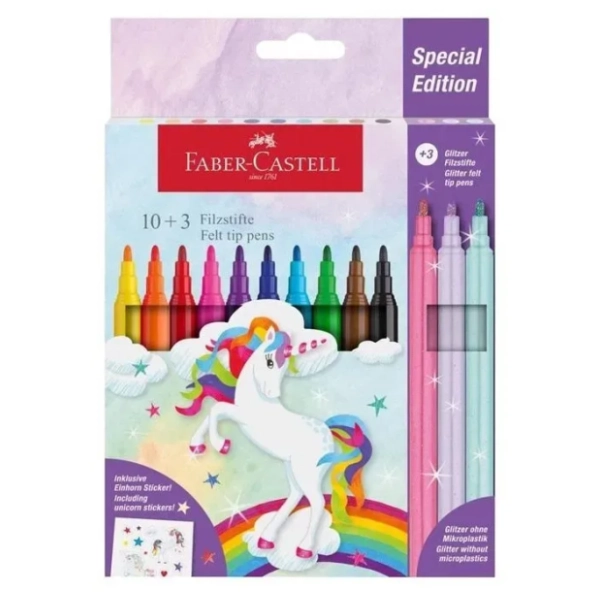 Flomasteri FABER CASTELL unicorn 10+3kom
