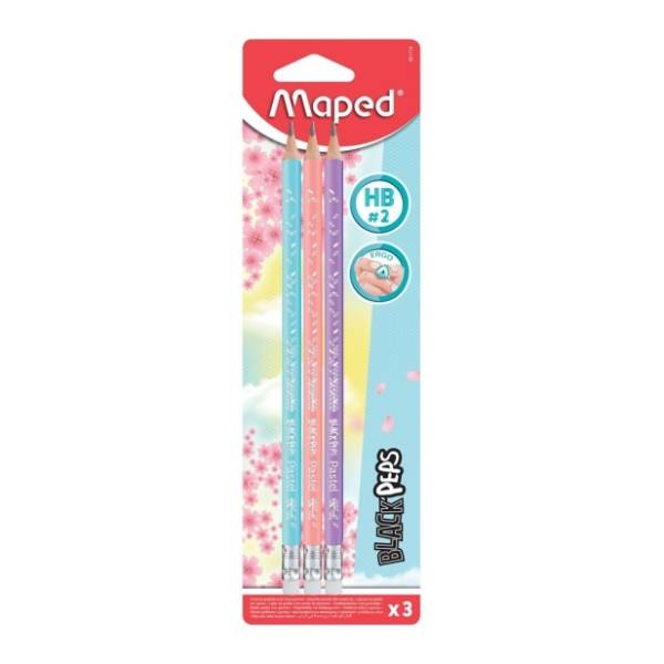 Grafitna olovka sa gumicom MAPED pastel 3kom
