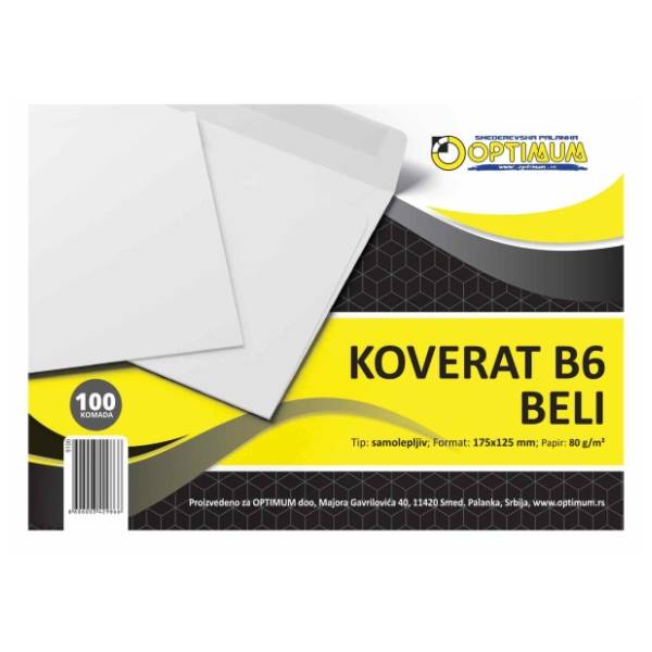 Koverta B6 OPTIMUM 100kom