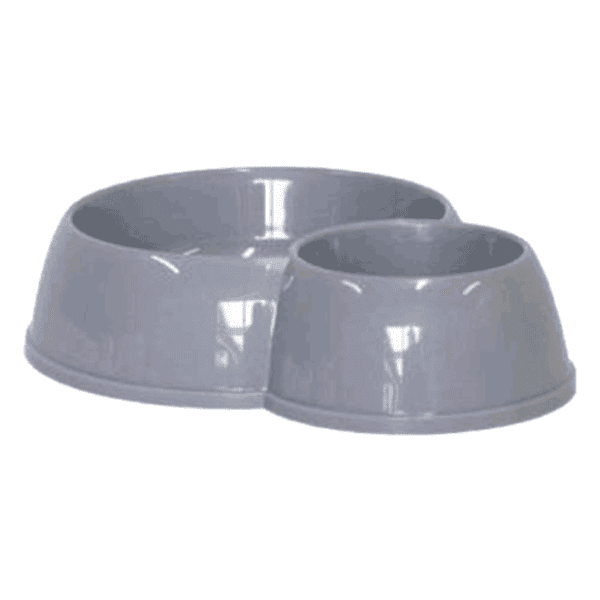 MODERNA Double eco bowl cat dupla posuda za hranu i vodu siva