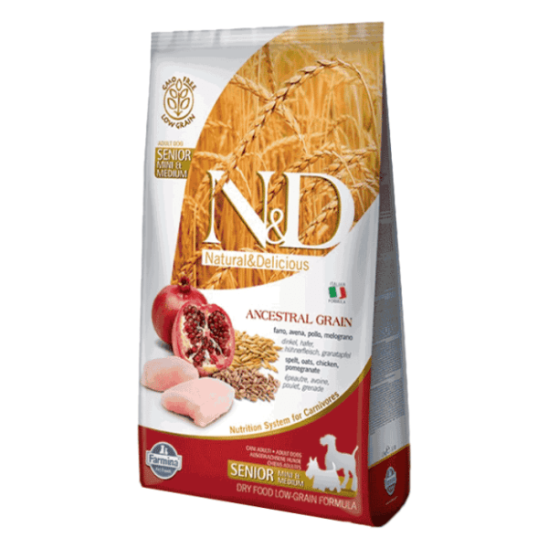 N&D Low grain medium mini senior piletina i nar 2,5kg