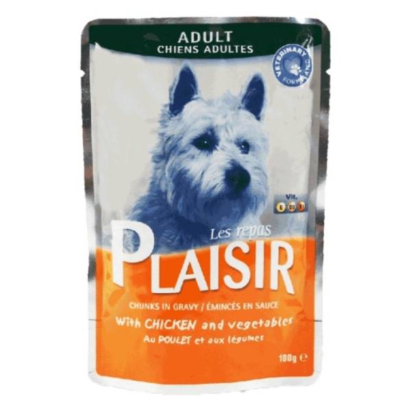 PLAISIR Adult sos za pse piletina i povrće 100g