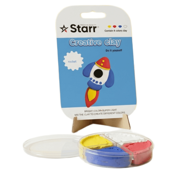 Plastelin STARR Clay set raketa 4 boje 63g