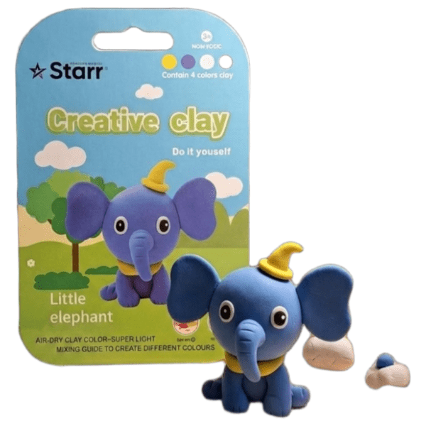 Plastelin STARR Clay set slon 4 boje 63g