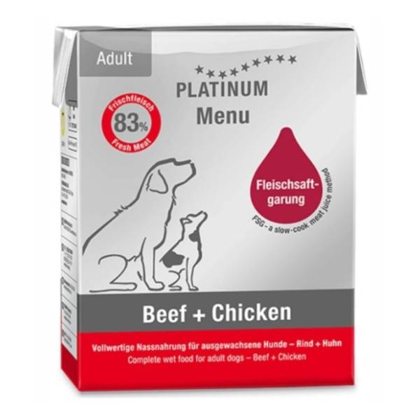 PLATINUM Dog menu hrana za pse govedina i piletina 90g