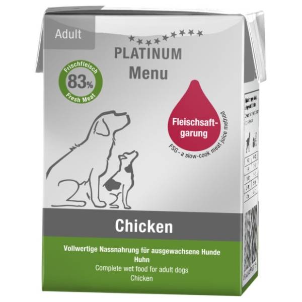 PLATINUM Dog menu hrana za pse piletina 185g
