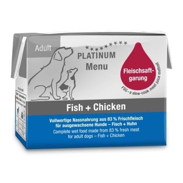 PLATINUM Dog menu hrana za pse riba i piletina 90g