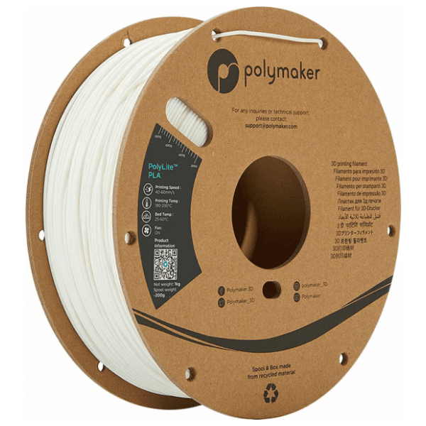 POLYMAKER PolyLite PLA 1,75 mm White 3D filament